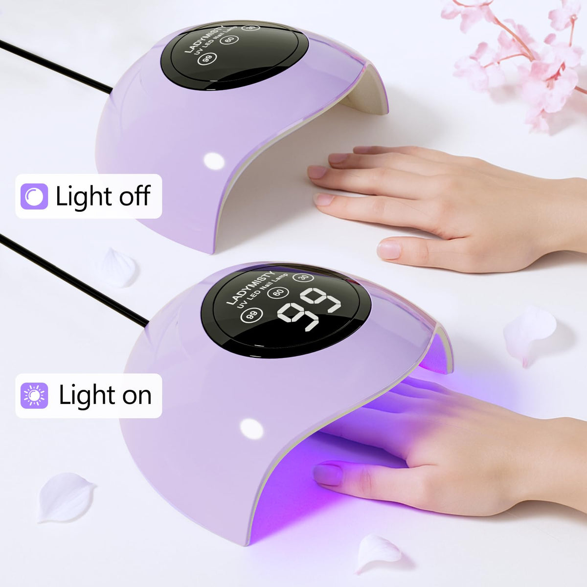 LadyMisty next to hand for scale showing compact portable advantage
