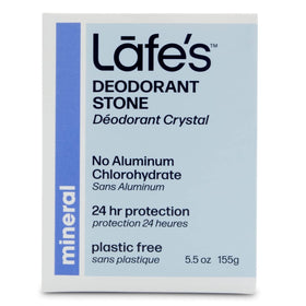Lafe's crystal rock in use applying to underarm, demonstrating easy odor control without aluminum