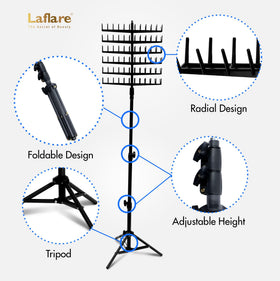 Laflare height adjustment demo showing ergonomic positioning for comfortable styling