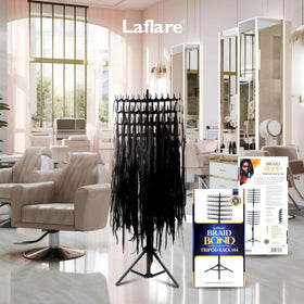 Laflare packaging and assembled components showing easy assembly and included tools