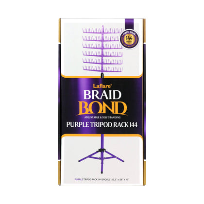Laflare standing braid rack front view showing 144 pegs and organized extensions