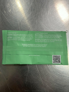 LA Fresh wipe used on face demonstrating quick, gentle cleansing