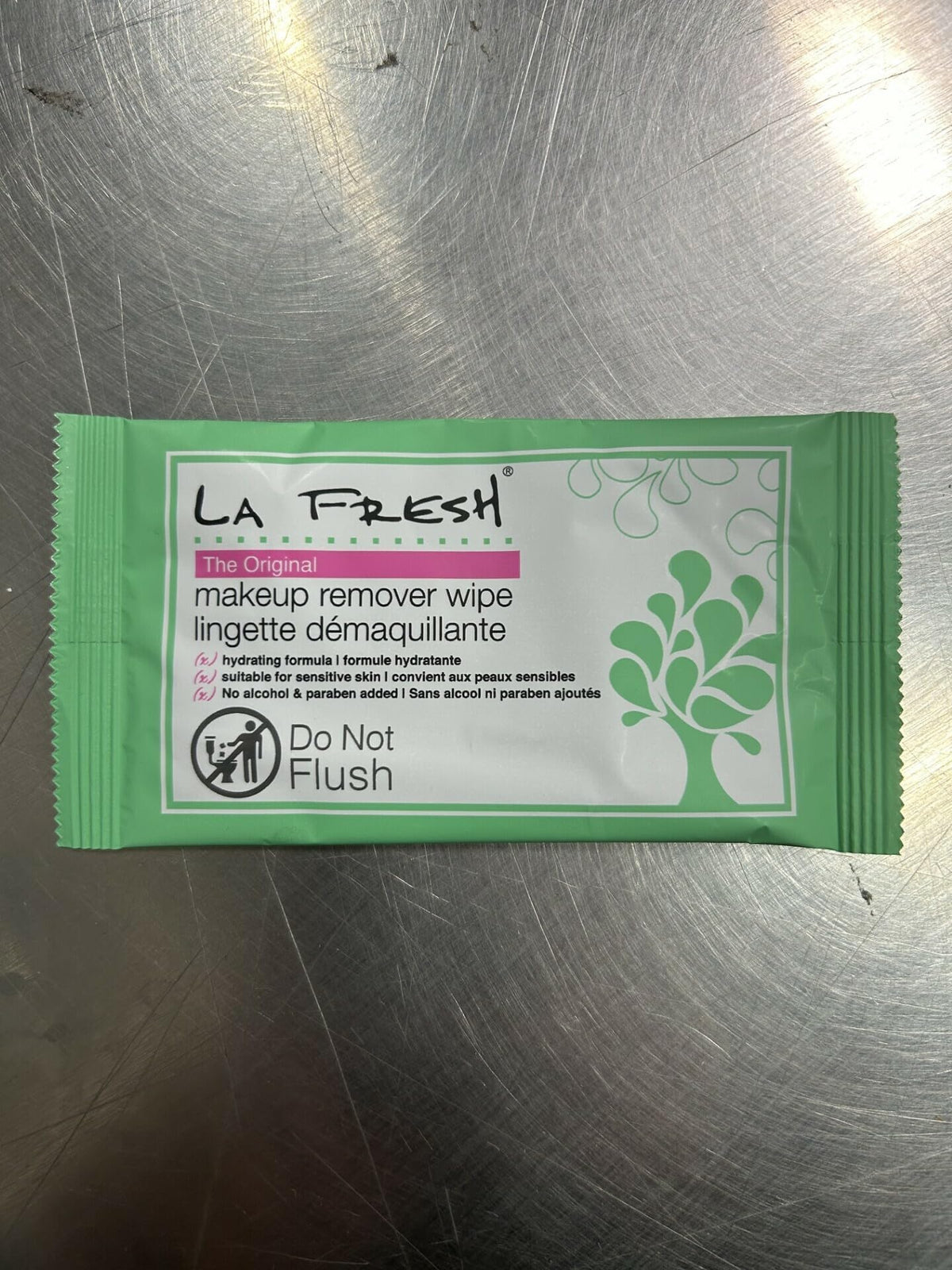 LA Fresh wipe removing waterproof mascara to show effective removal