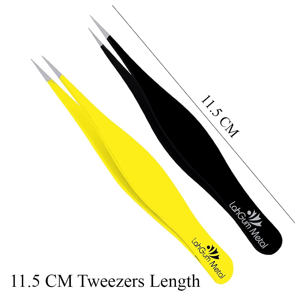LahGum Metal close-up of ultra-fine pointed tips for precise single-hair removal