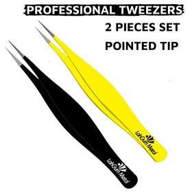 LahGum Metal tweezers on a vanity to highlight grooming readiness and neat storage