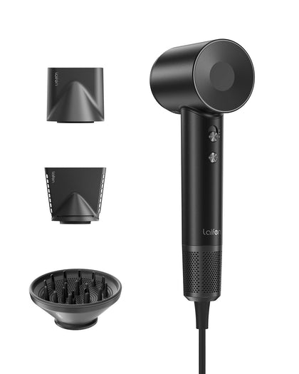 Laifen HD501 front view showing sleek body and nozzle, fast drying benefit