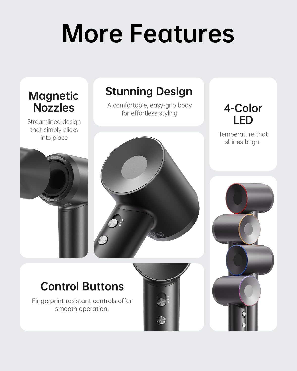 Laifen HD501 packaging with included attachments for travel-ready styling