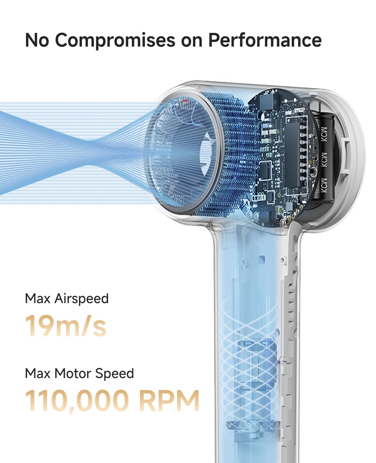 Laifen MINI motor close-up highlighting powerful 110,000 RPM performance