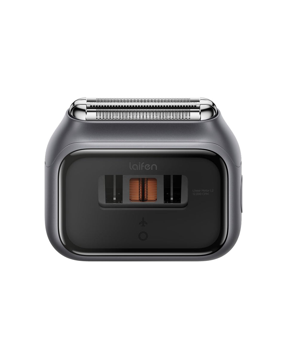 Laifen P3 Pro front view showing space gray aluminum and ergonomic grip, premium look