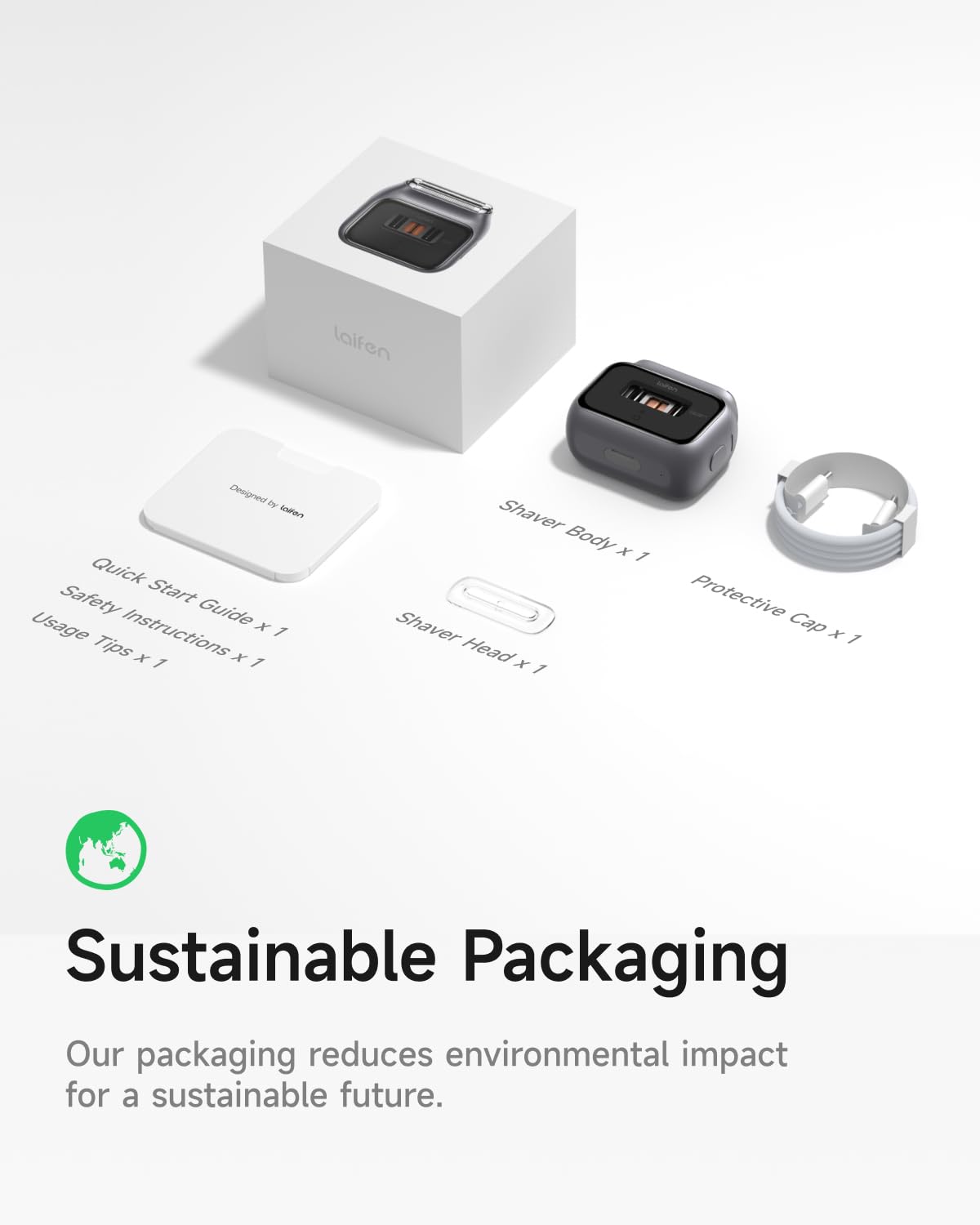 Laifen P3 Pro packaging layout with accessories illustrating included contents