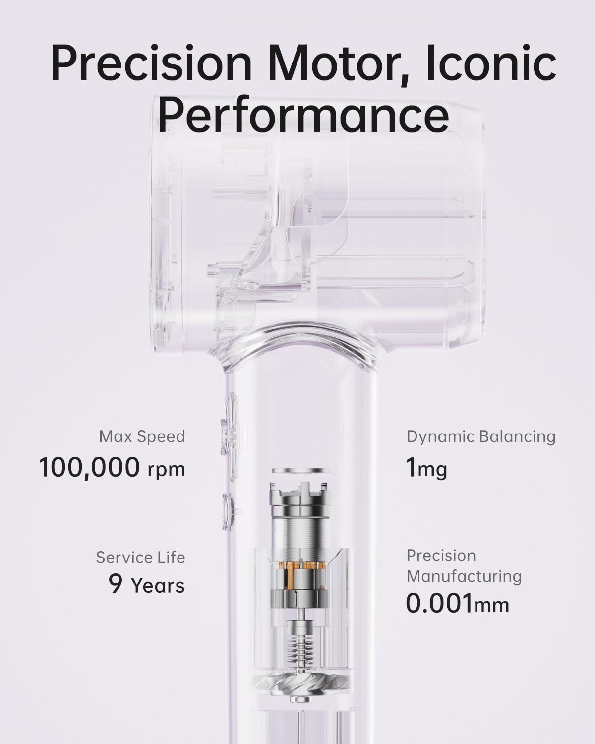 Laifen SE Lite close-up of fine mesh rear filter for safer airflow and hair protection