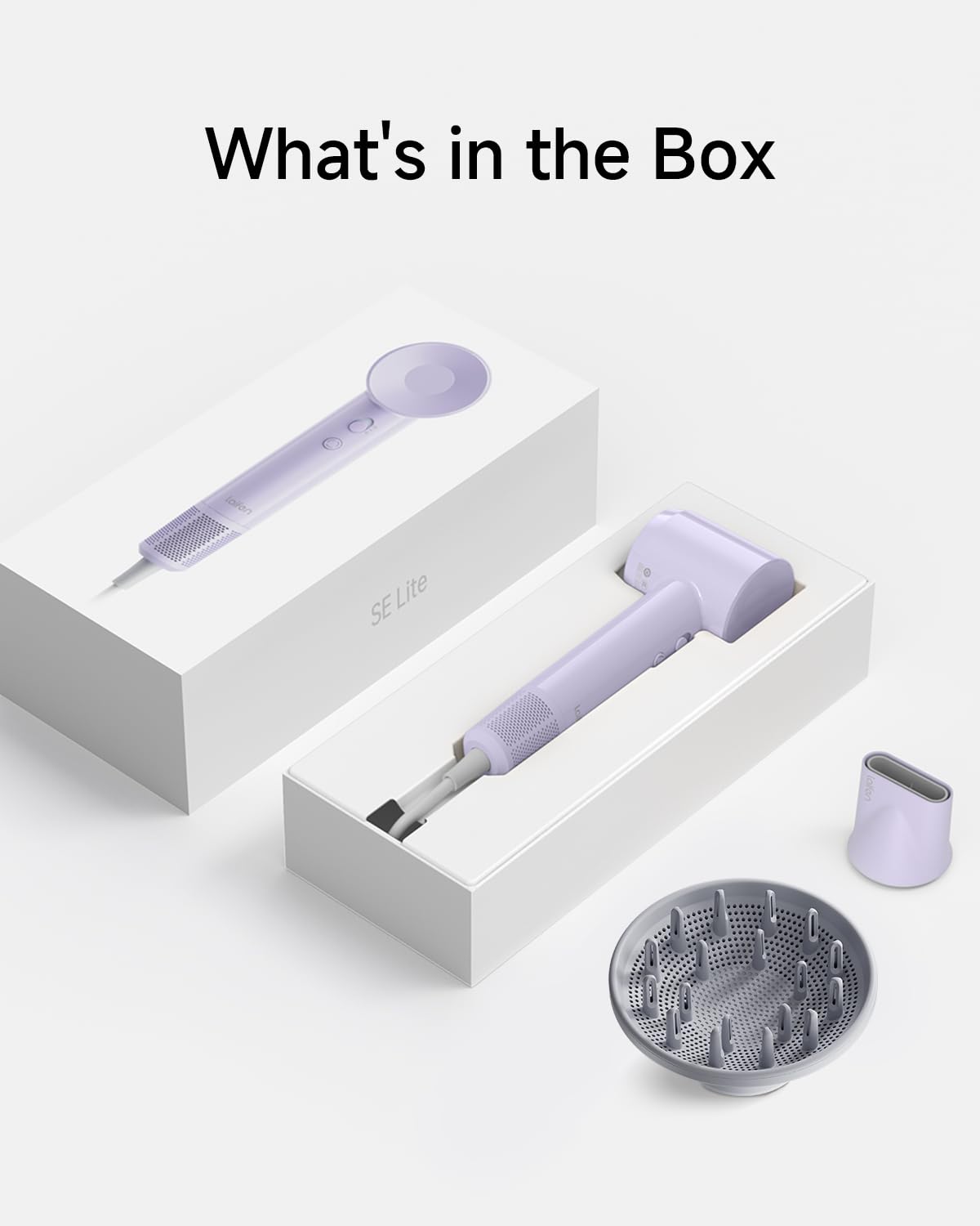 Laifen SE Lite on bathroom counter during styling demonstrating quiet, daily use
