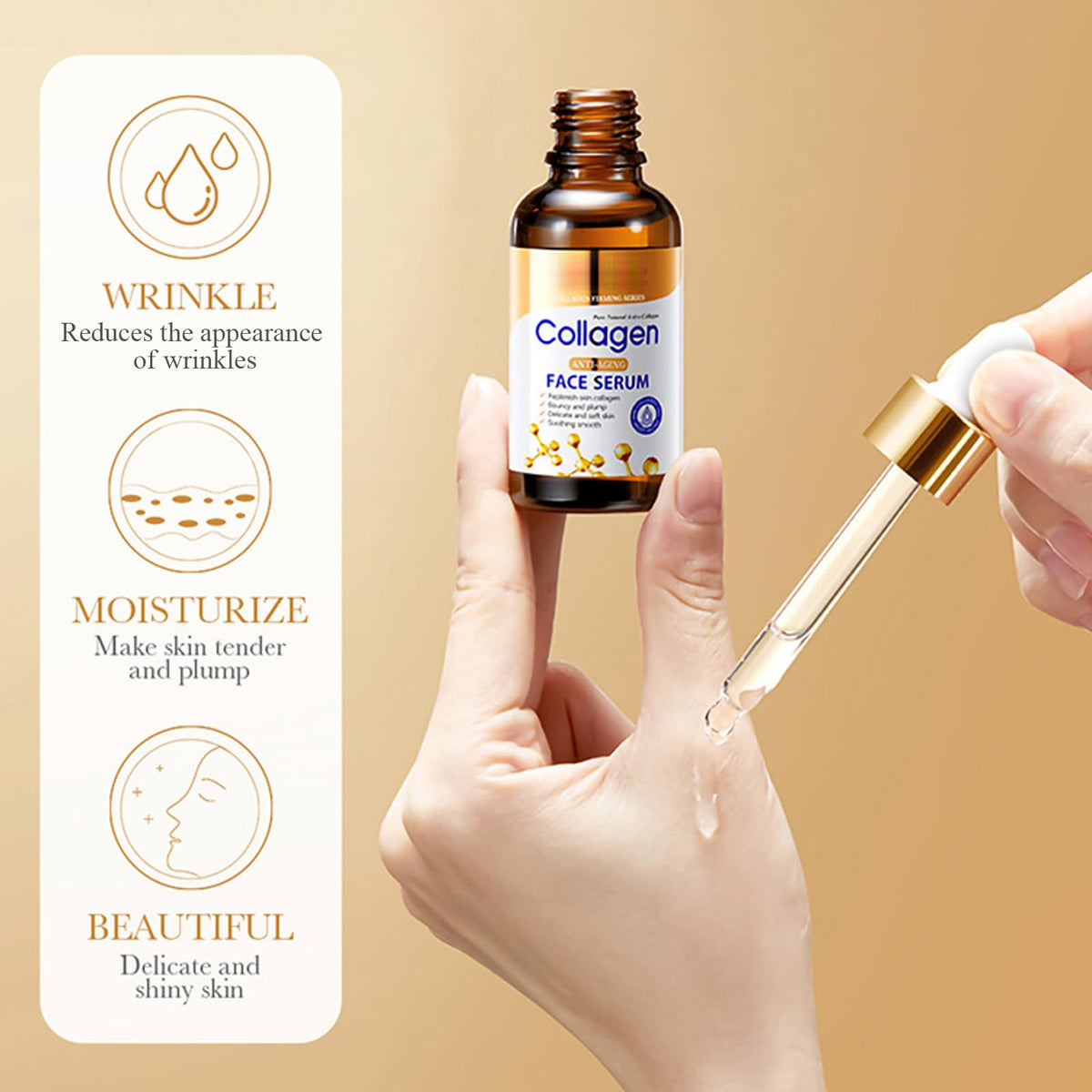 LAIKME collagen serum droplet detail highlighting concentrated hydration delivery