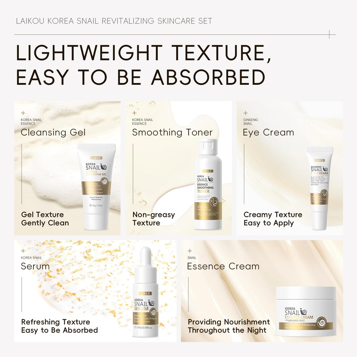 LAIKOU eye cream jar open on palm, targeted care for under-eye area