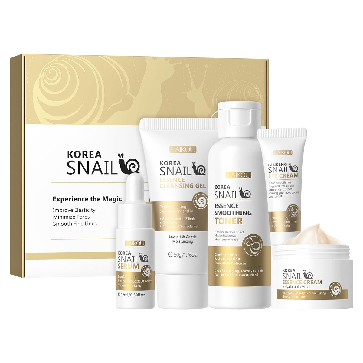 LAIKOU front packaging showing full 5-piece set, clear gift-ready presentation