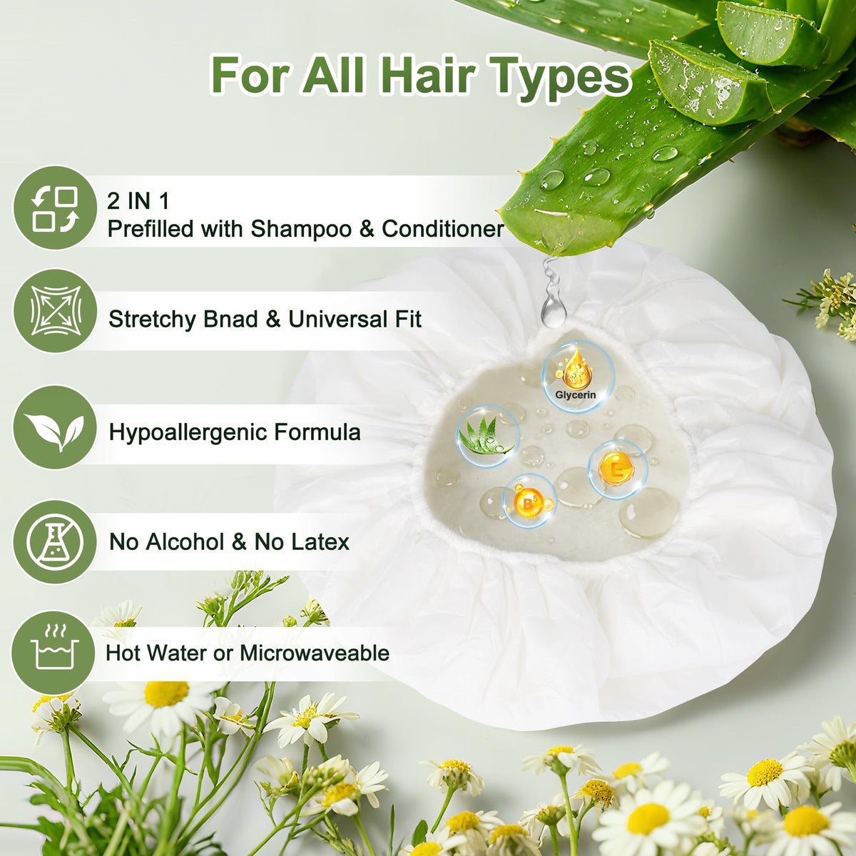 Lajowia cap in use at bedside demonstrating quick, comfortable hair care