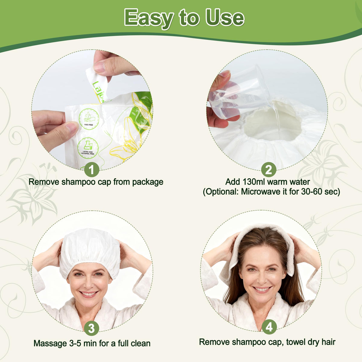 Lajowia cap with measured 130ml water illustrating simple activation