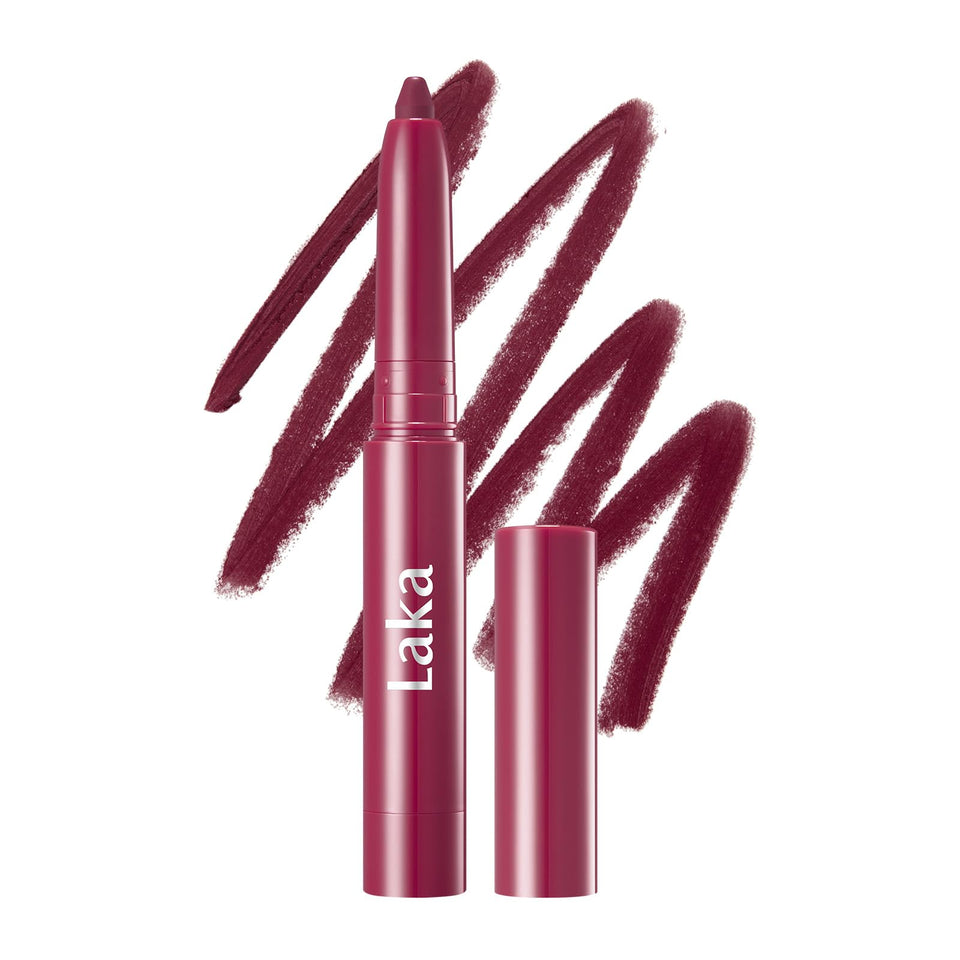 Laka front packaging of mauve whisper liner showing sleek pencil design and benefit