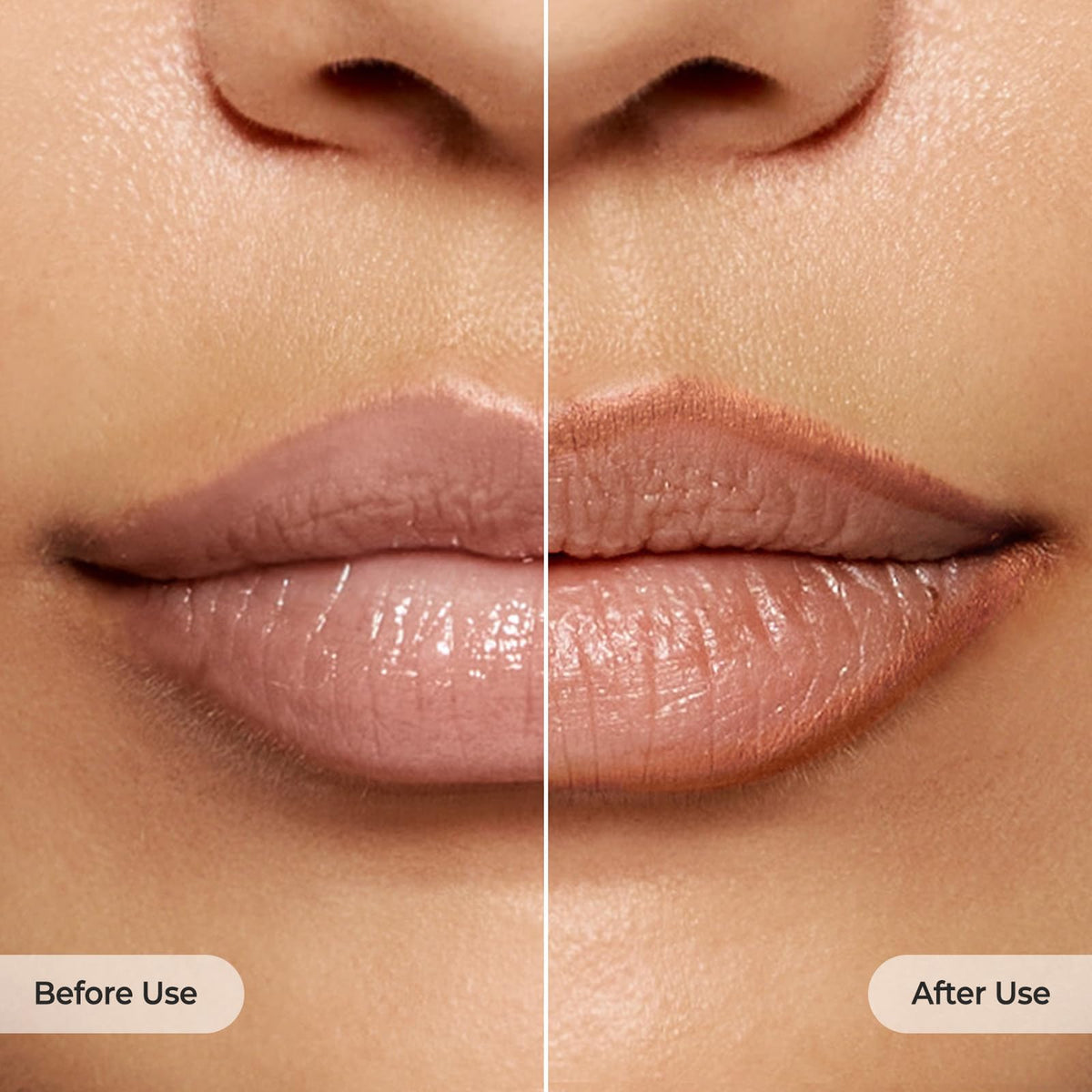 Laka lip liner removal with oil cleanser showing gentle, residue-free takeoff