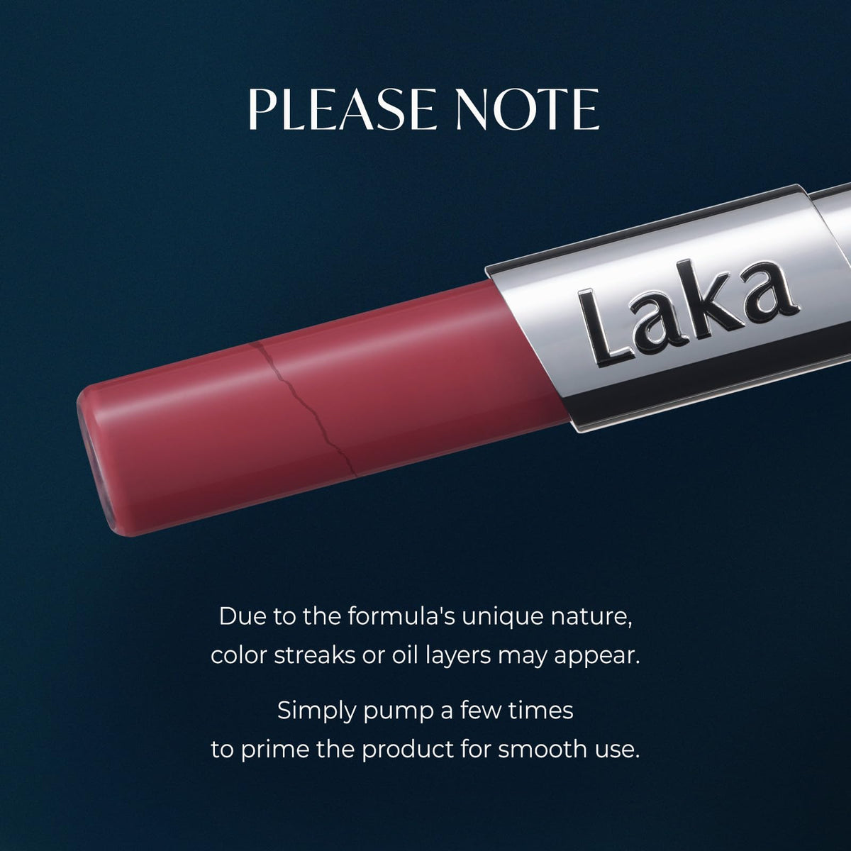 Laka before and after lip looks showing blurred, full matte, and glossy finish options