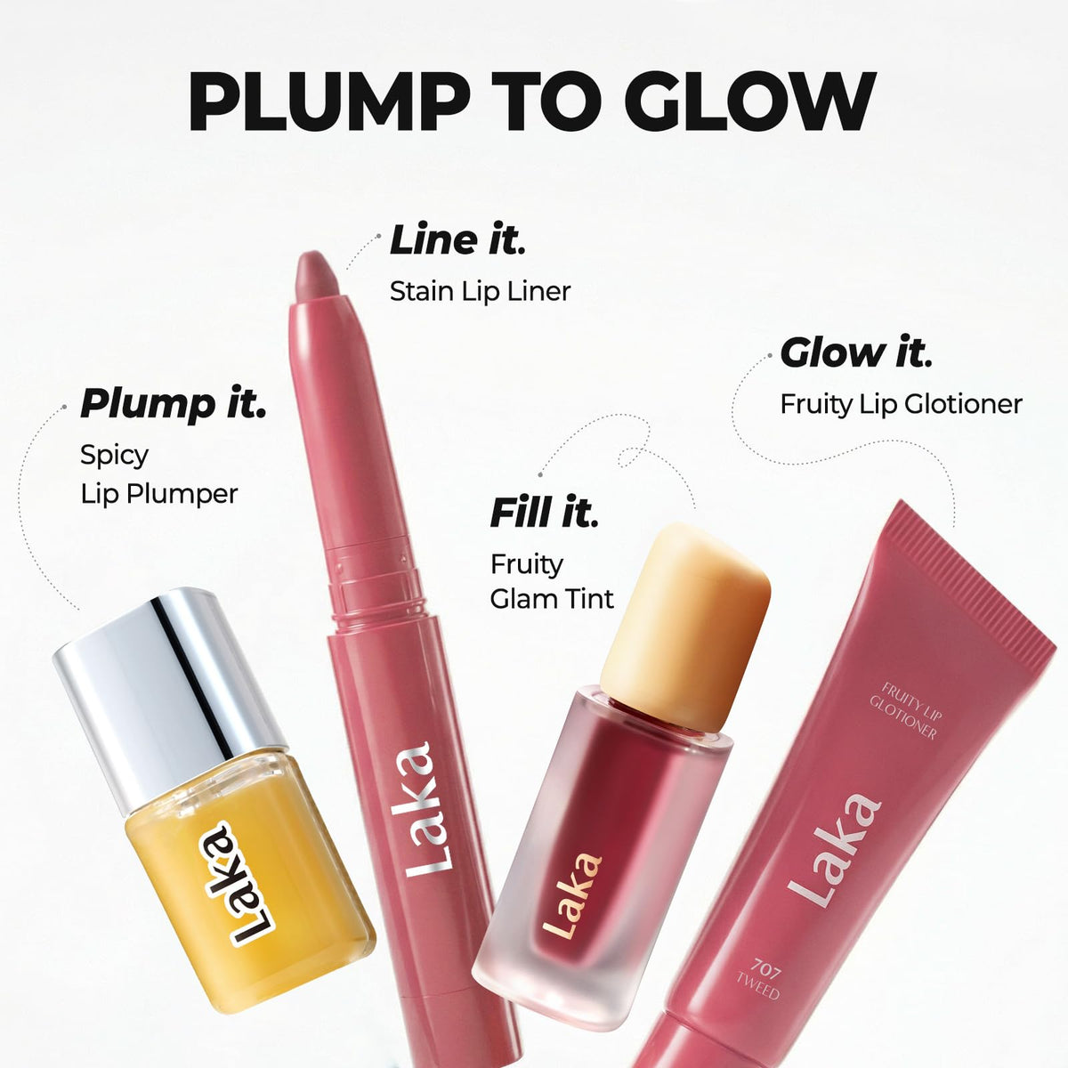 Laka before and after lips comparison demonstrating visible volume boost