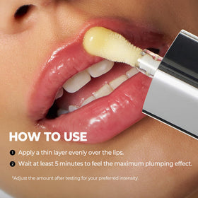 Laka lip plumper inside a makeup bag showing portability and everyday use