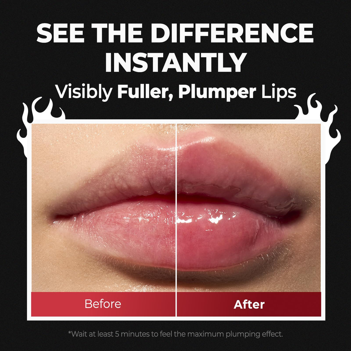 Laka gloss worn on model lips revealing fuller, glossy pout effect