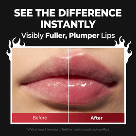 Laka gloss worn on model lips revealing fuller, glossy pout effect