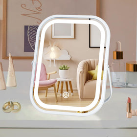 LAKFUES front view vanity mirror showing full reflective surface for accurate makeup