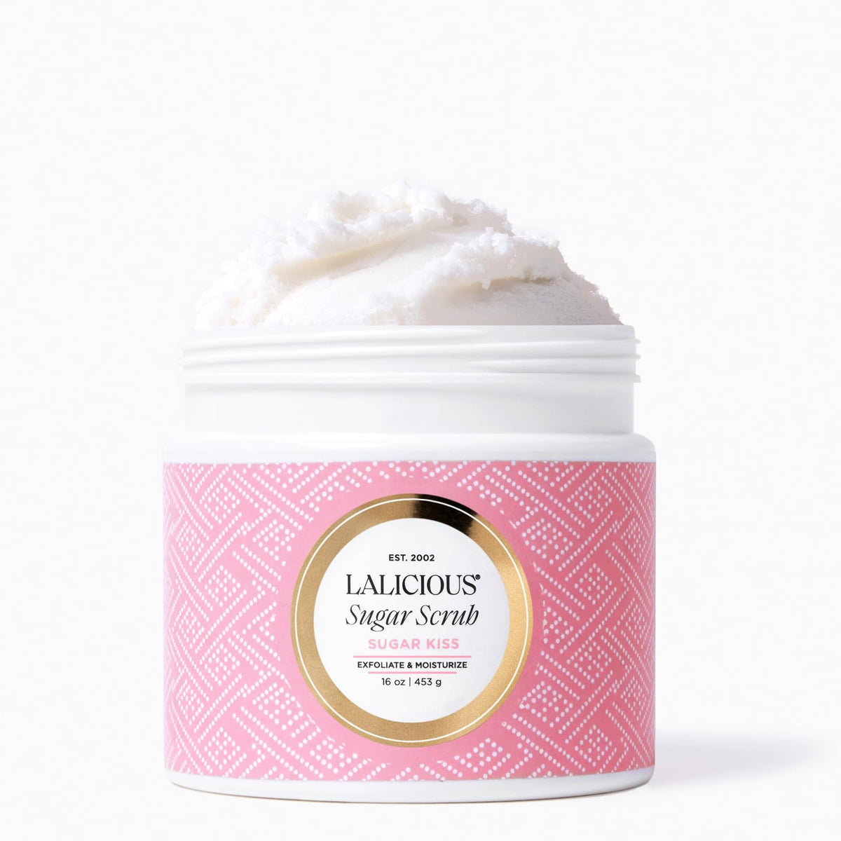 LALICIOUS jar front view showing label and 16oz size for clear product ID and trust