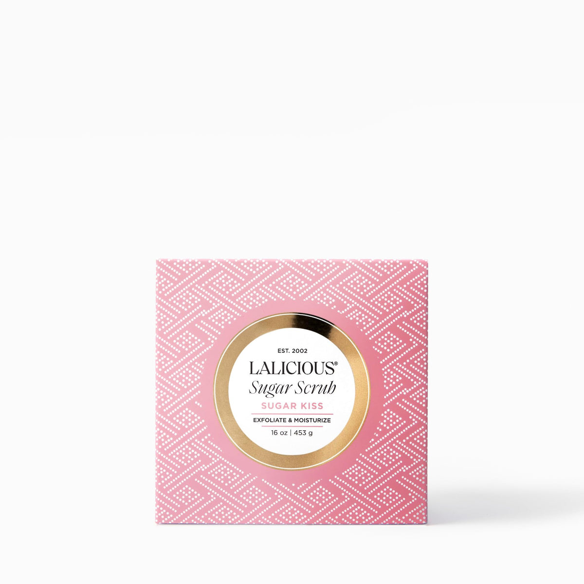 LALICIOUS jar styled on bathroom shelf for a spa-like self-care display and gifting idea