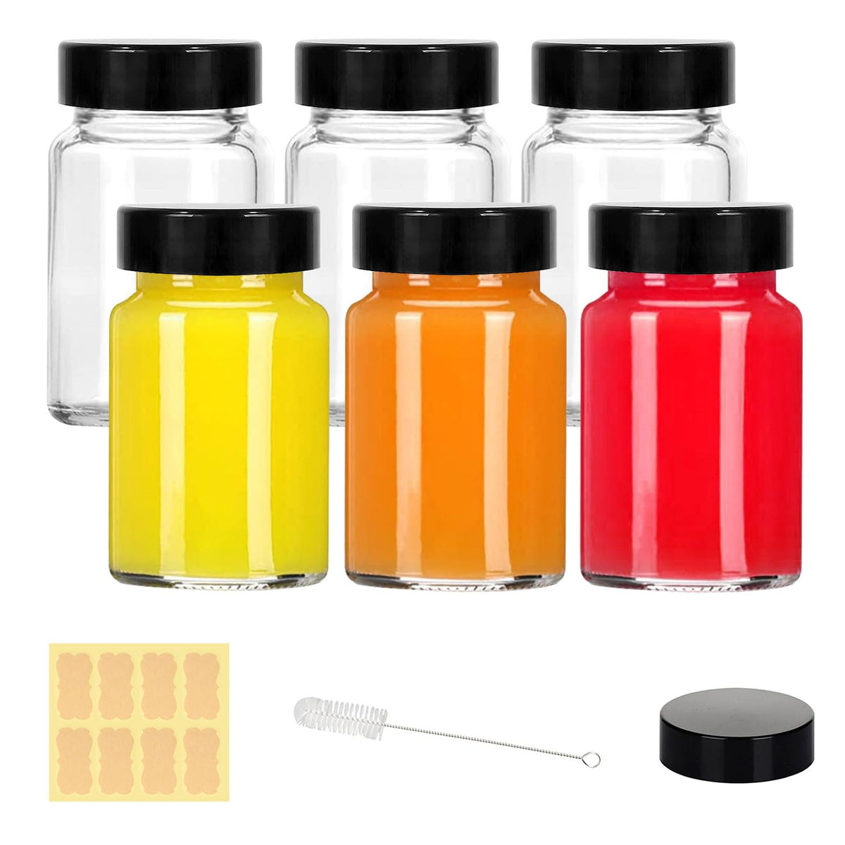 LANBEAUTIFY front view of six clear glass bottles benefits organization