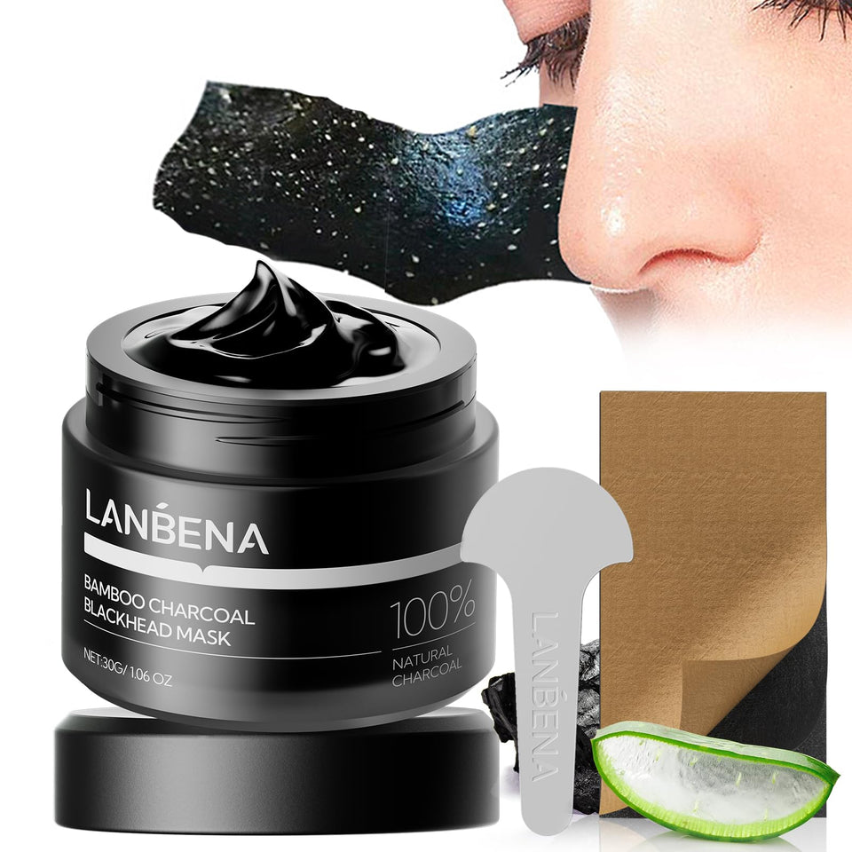 LANBENA front packaging showing bamboo charcoal mask benefits