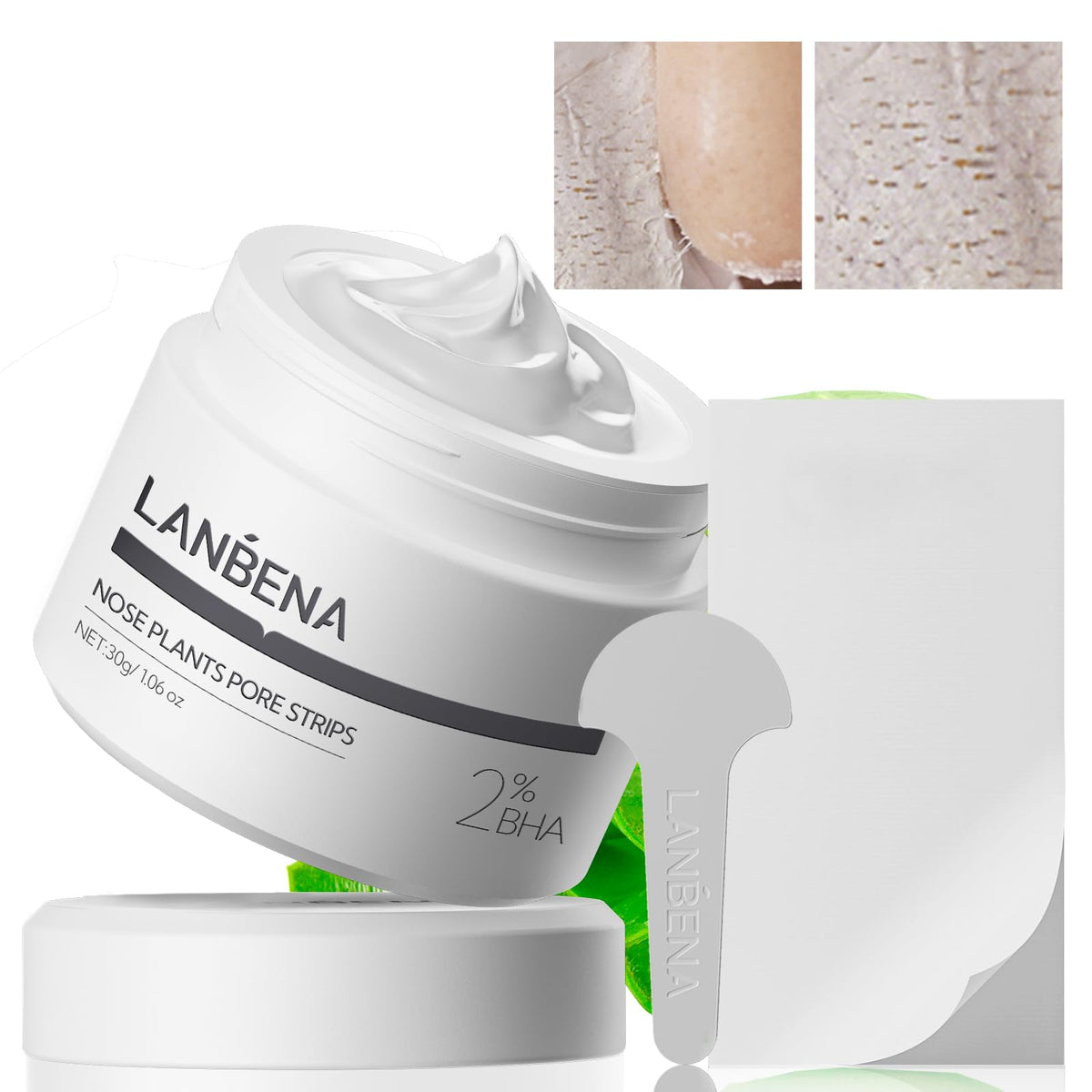 LANBENA front packaging showing 60 nose strips and kit benefits