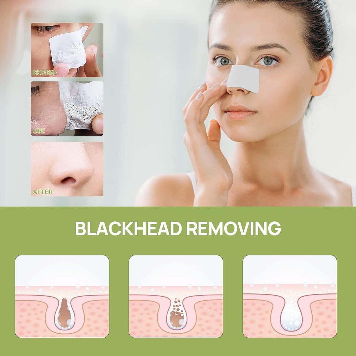 LANBENA peel-off action detail demonstrating pore extraction effectiveness