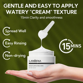 LANBENA jar held in hand to show size and travel-friendly convenience