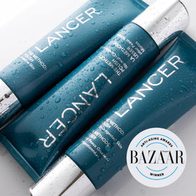 Lancer Skincare close-up of polish texture highlighting mineral beads and smooth finish benefit