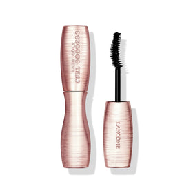 Lancôme front packaging shot showing compact travel-size mascara and brand logo benefit visible
