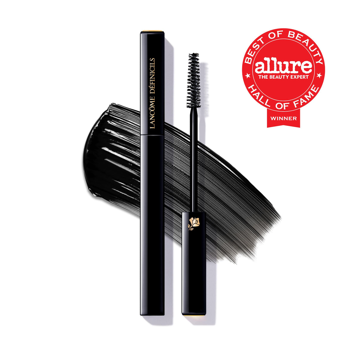 Lancôme Définicils wand brush detail demonstrating precise bristles for lash separation and lengthening