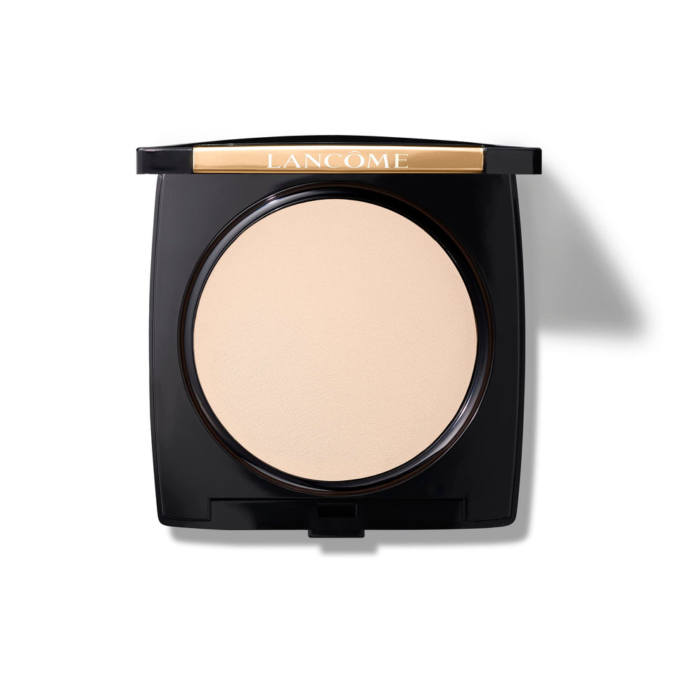 Lancôme compact front view showing sleek design and portability benefit