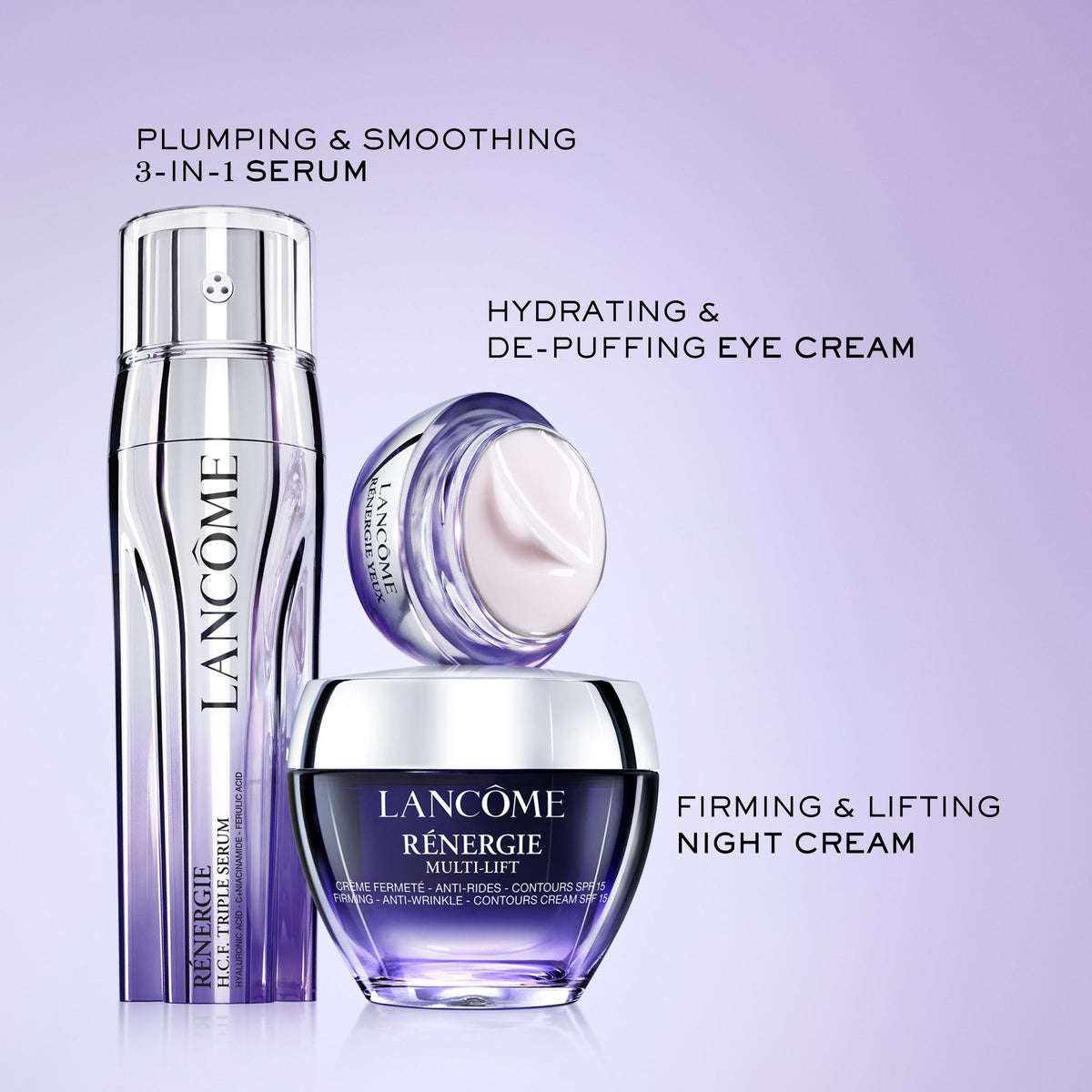 Lancôme label close-up showing ingredient highlights and informed ingredient choice