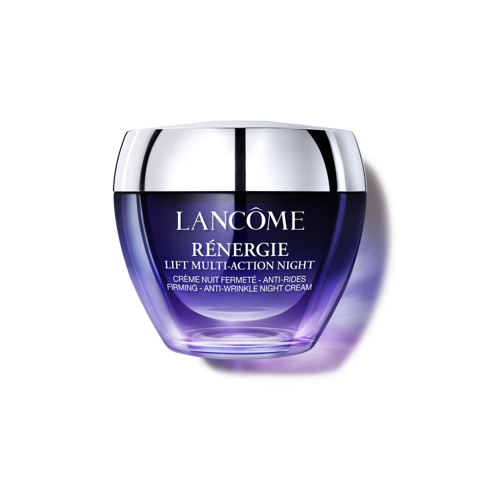 Lancôme jar front view showing elegant packaging and overnight lifting benefit
