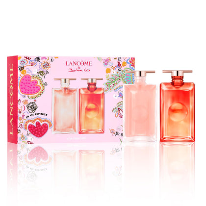 Lancôme front packaging of Mother's Day set showing elegant gift box and two bottles for presentation