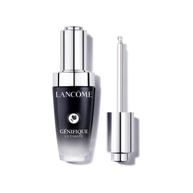 Lancôme Génifique bottle front showing elegant packaging and immediate skincare benefit