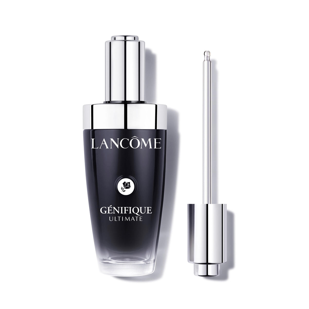 Lancôme Génifique front bottle shot showing elegant refillable design and premium packaging benefit