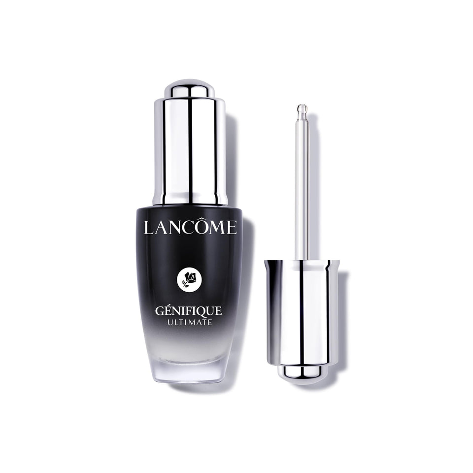 Lancôme bottle front packaging showing premium serum containment benefit