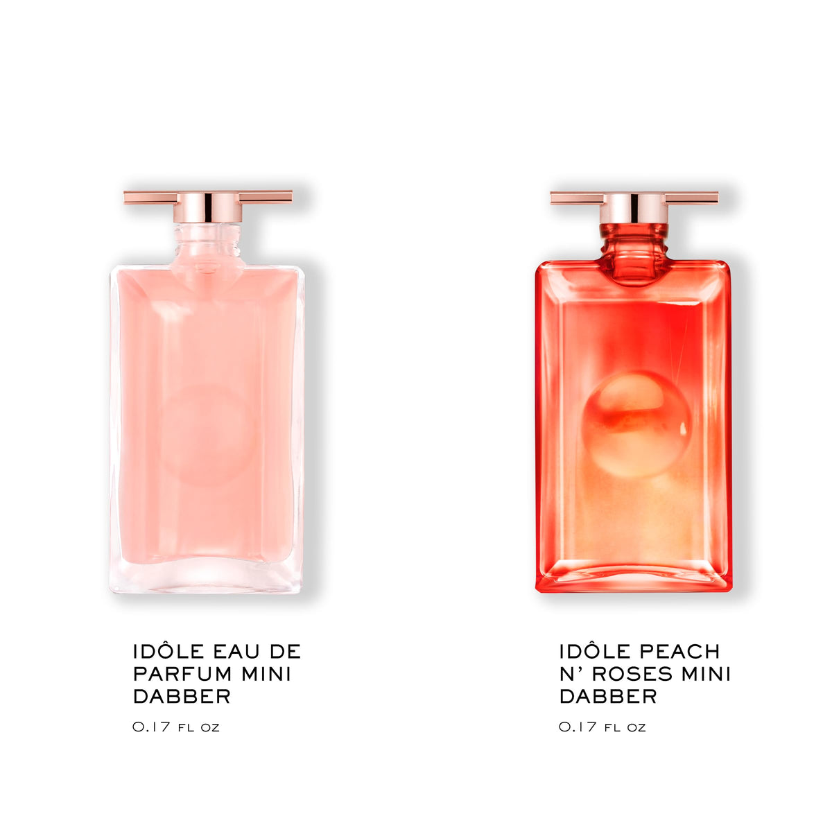 Lancôme Idôle bottle close-up highlighting sleek glass and modern cap for refined elegance