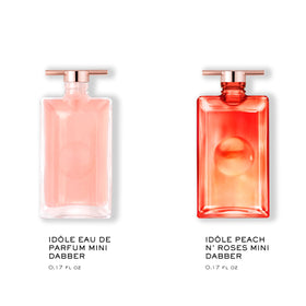 Lancôme Idôle bottle close-up highlighting sleek glass and modern cap for refined elegance