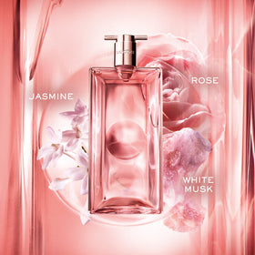 Lancôme idôle side profile highlighting ultra-thin bottle for portability