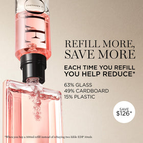 Lancôme idôle bottle lying flat on vanity conveying modern elegance